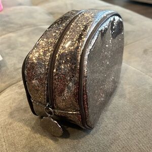 Henri Bendel Vintage Brown Glitter Cosmetics/Accessories Bag New Without Tags